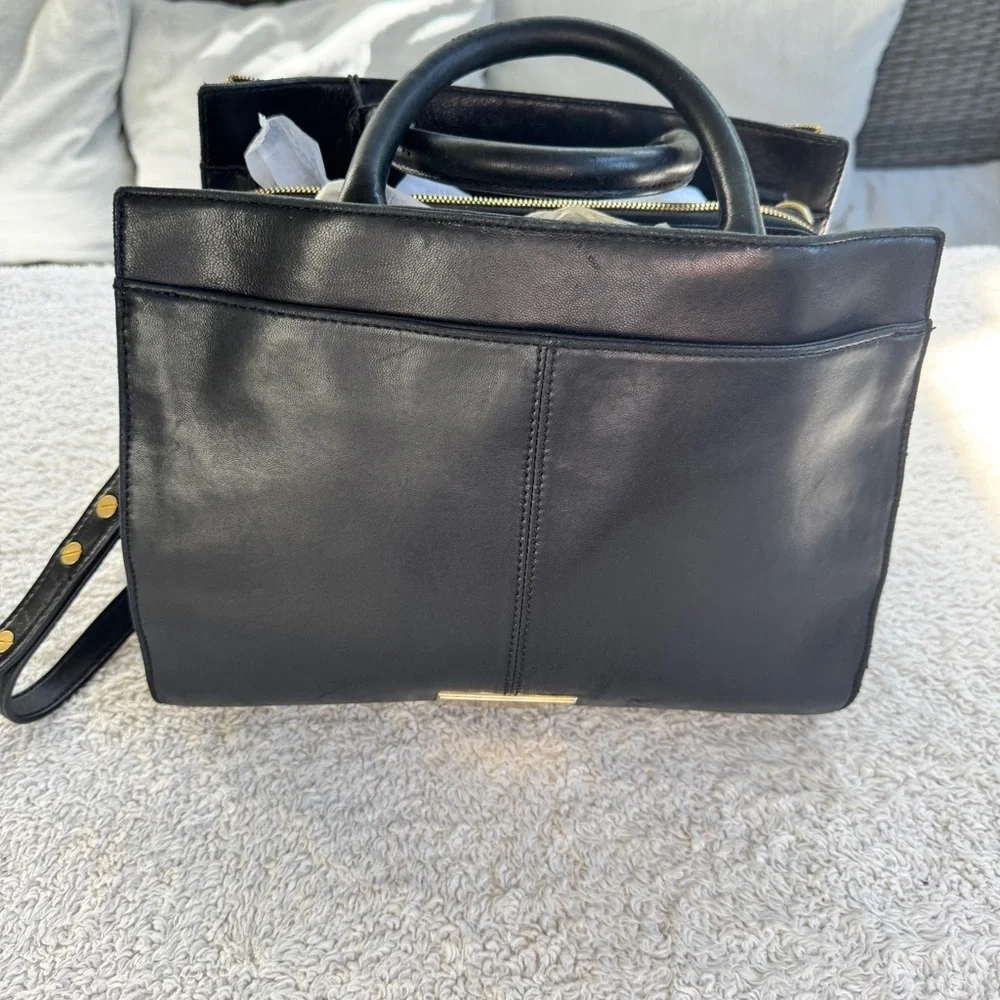 Z Spoke Zac Posen Shirley Small Satchel Black and Gold Women's Bag New with Tags
